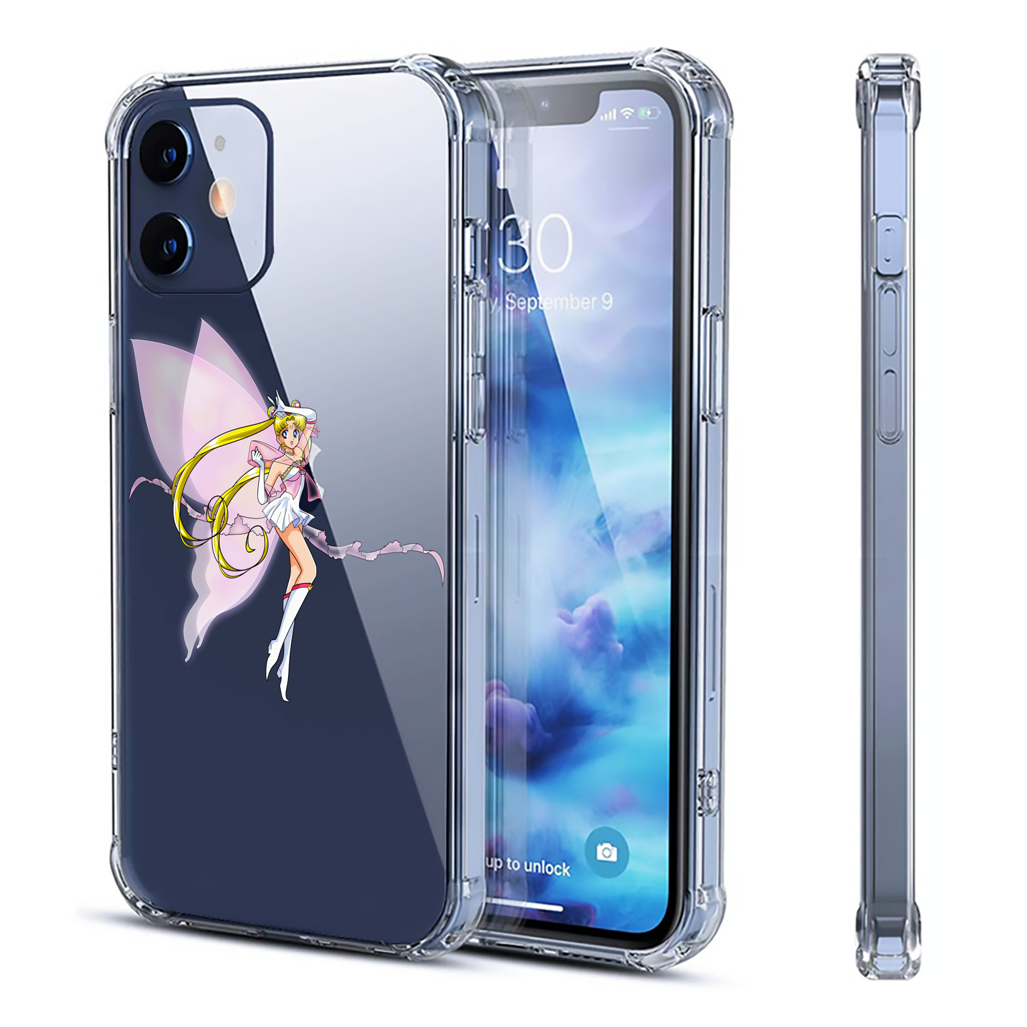 （画像用） 美少女戦士セーラームーン 月野 うさぎ つきの うさぎ Sailor Moon Tsukino Usagi 【iPhone 12シリーズ対応】透明スマホケース（クリアソフトケース）